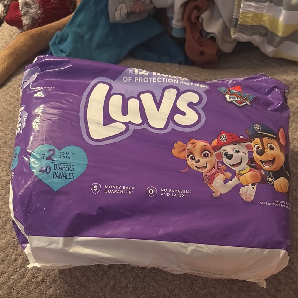 Luvs Diapers size two only a few missing